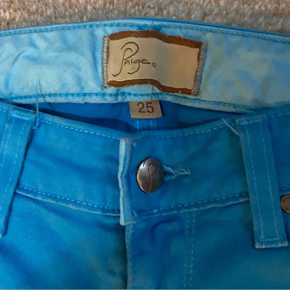 Paige Turquoise Peg Skinny Jeans